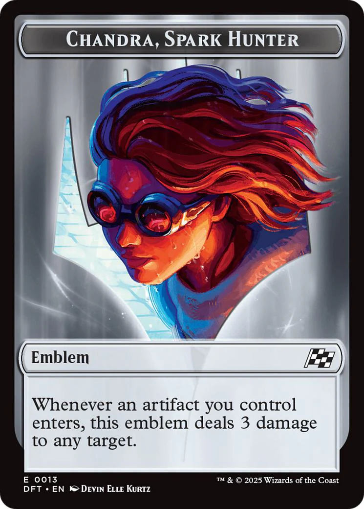 Chandra, Spark Hunter Emblem (13) // Vehicle Token (12) [Aetherdrift: Tokens] [Non-Foil]