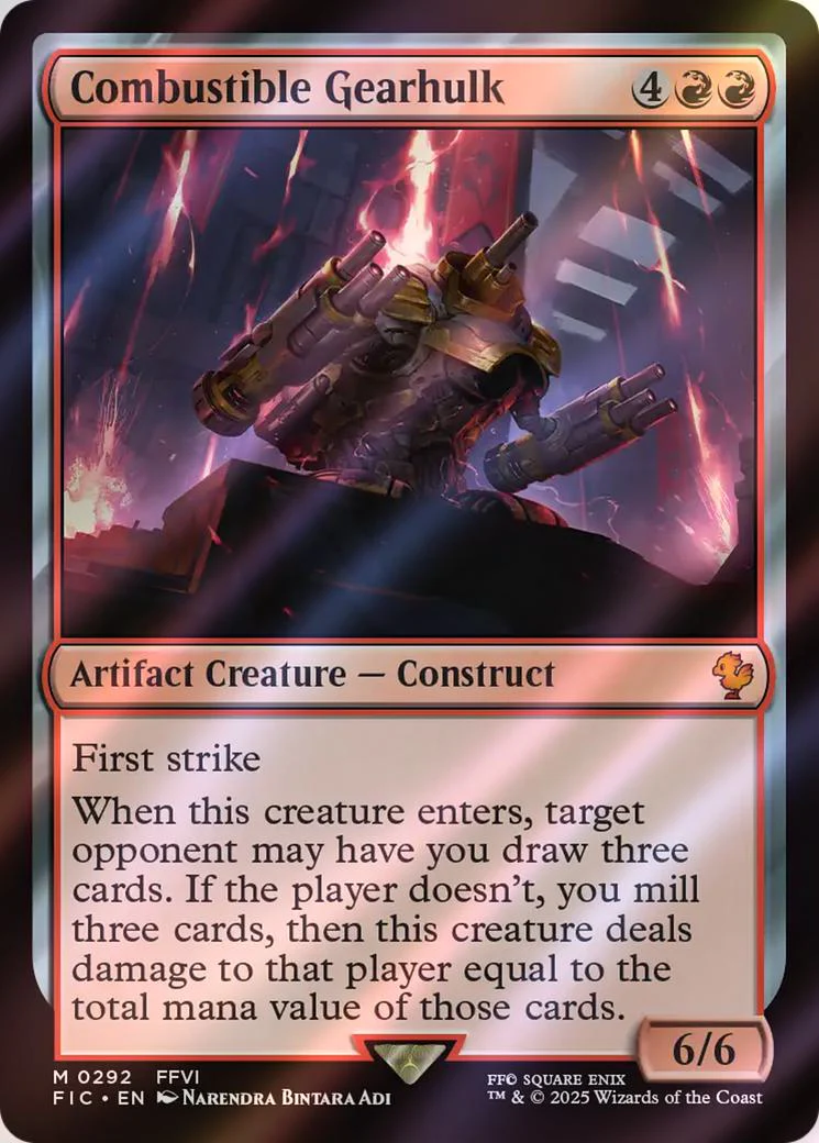 Combustible Gearhulk [292] [FINAL FANTASY: Commander] [Surge Foil]