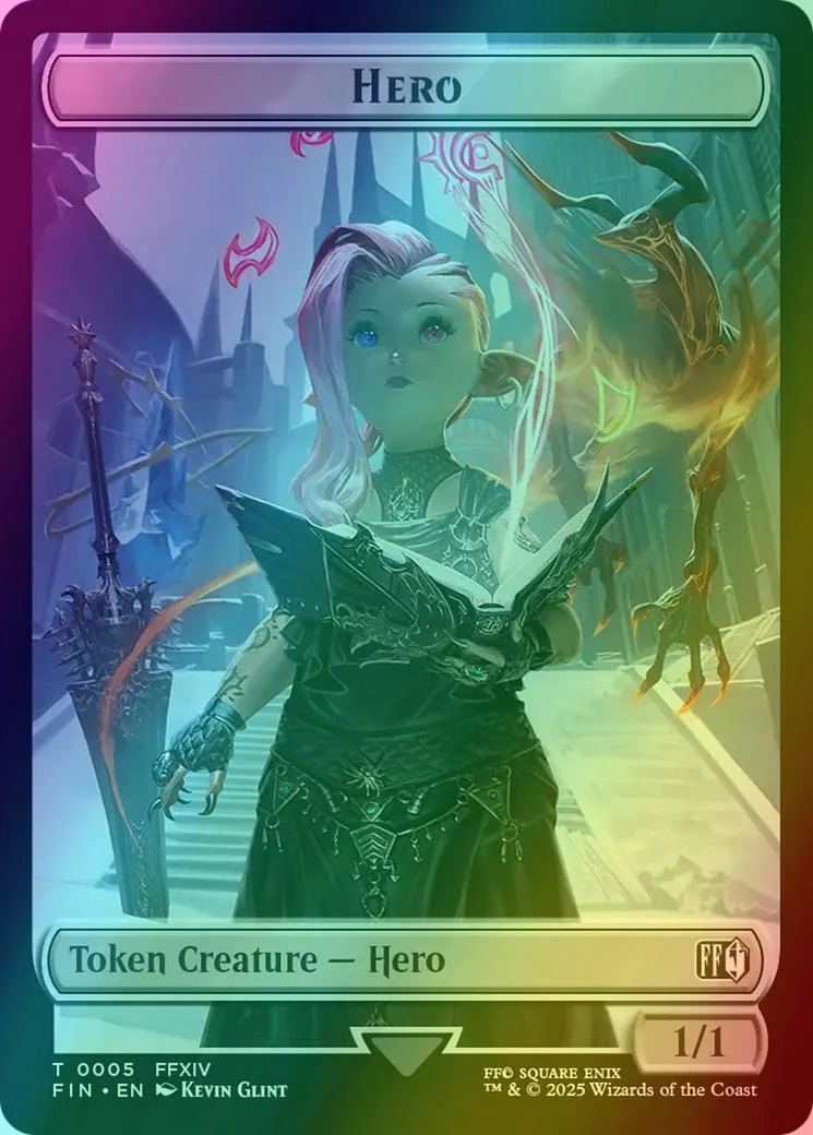 Copy Token (01) // Hero Token (05) [FINAL FANTASY: Tokens] [Foil] - Image 2