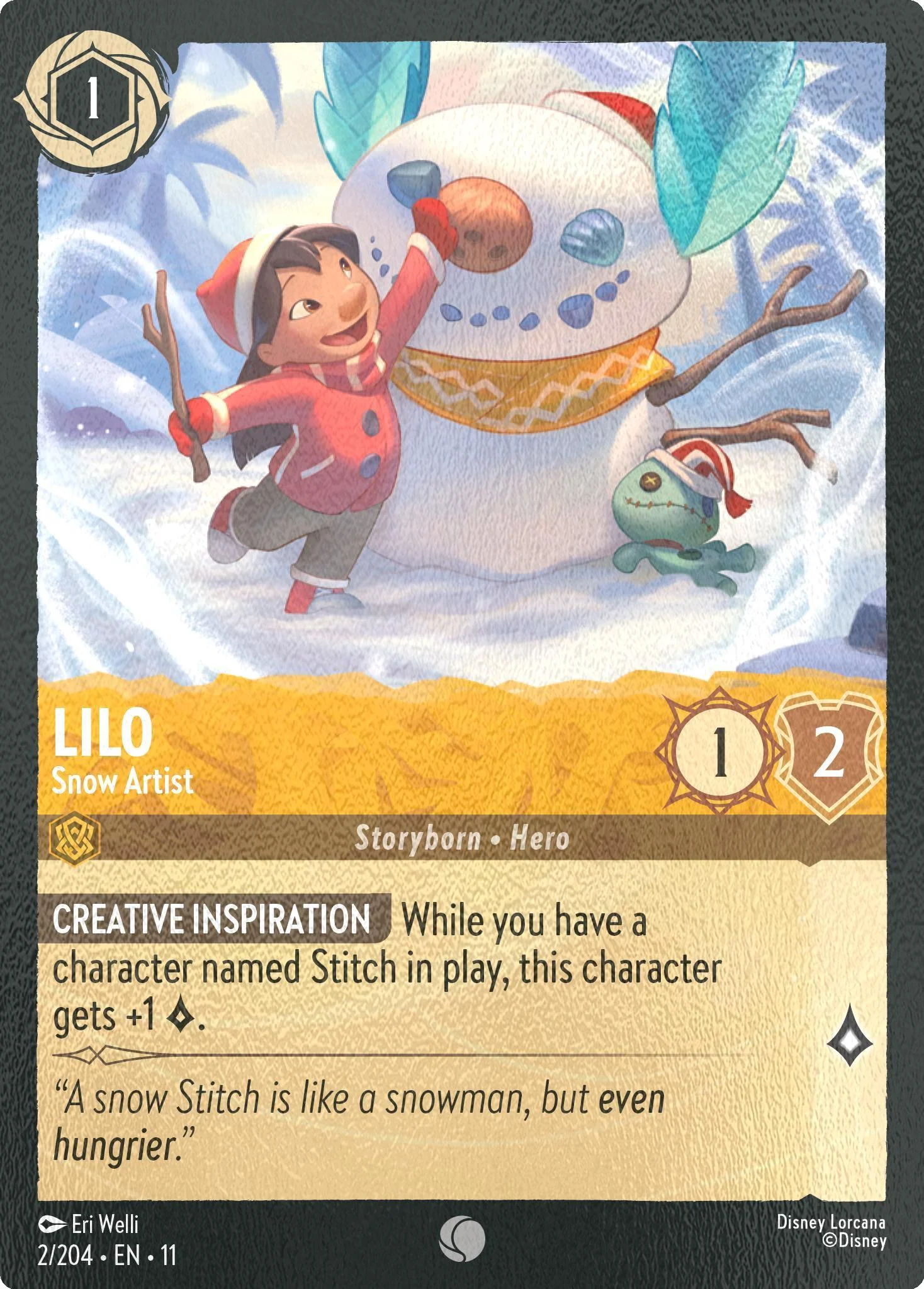 Lilo - Snow Artist - 2/204 [Winterspell] [Cold Foil]