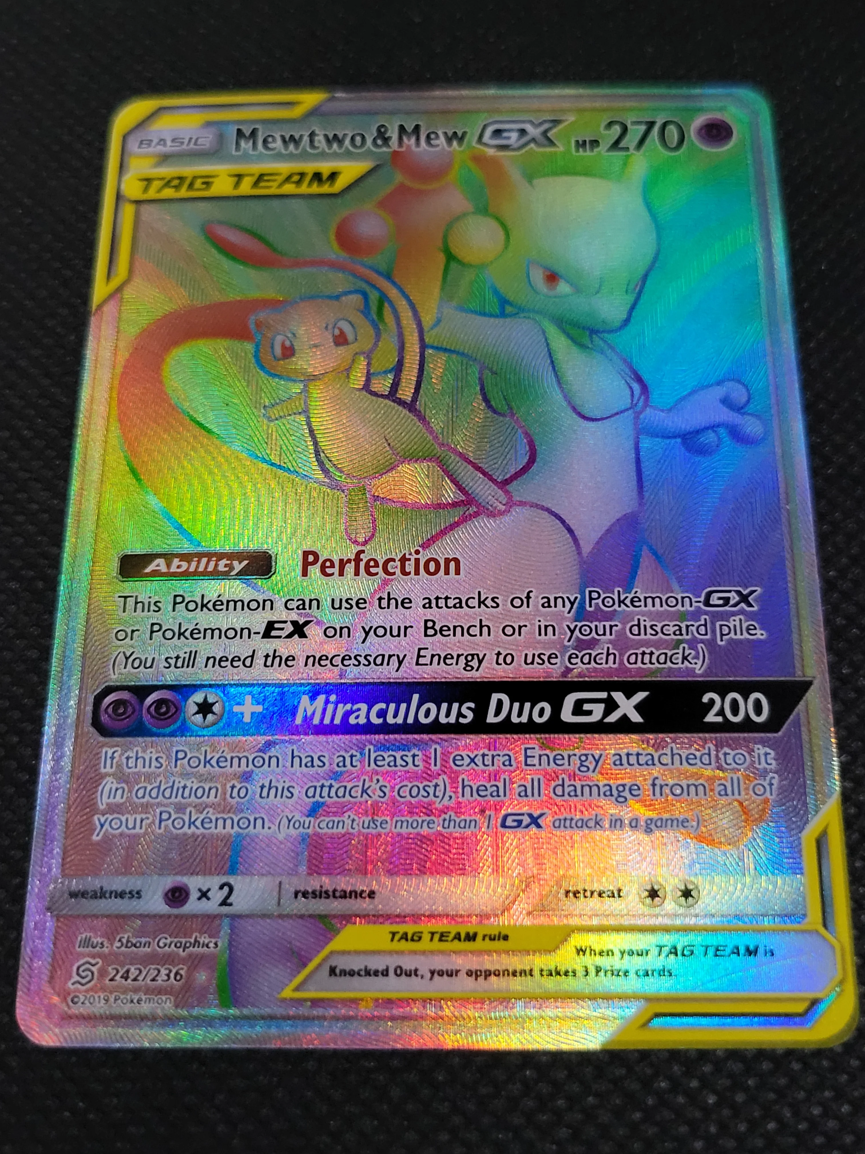 Mewtwo & Mew-GX — Damaged|Rare Secret — ID 17483 - Image 3