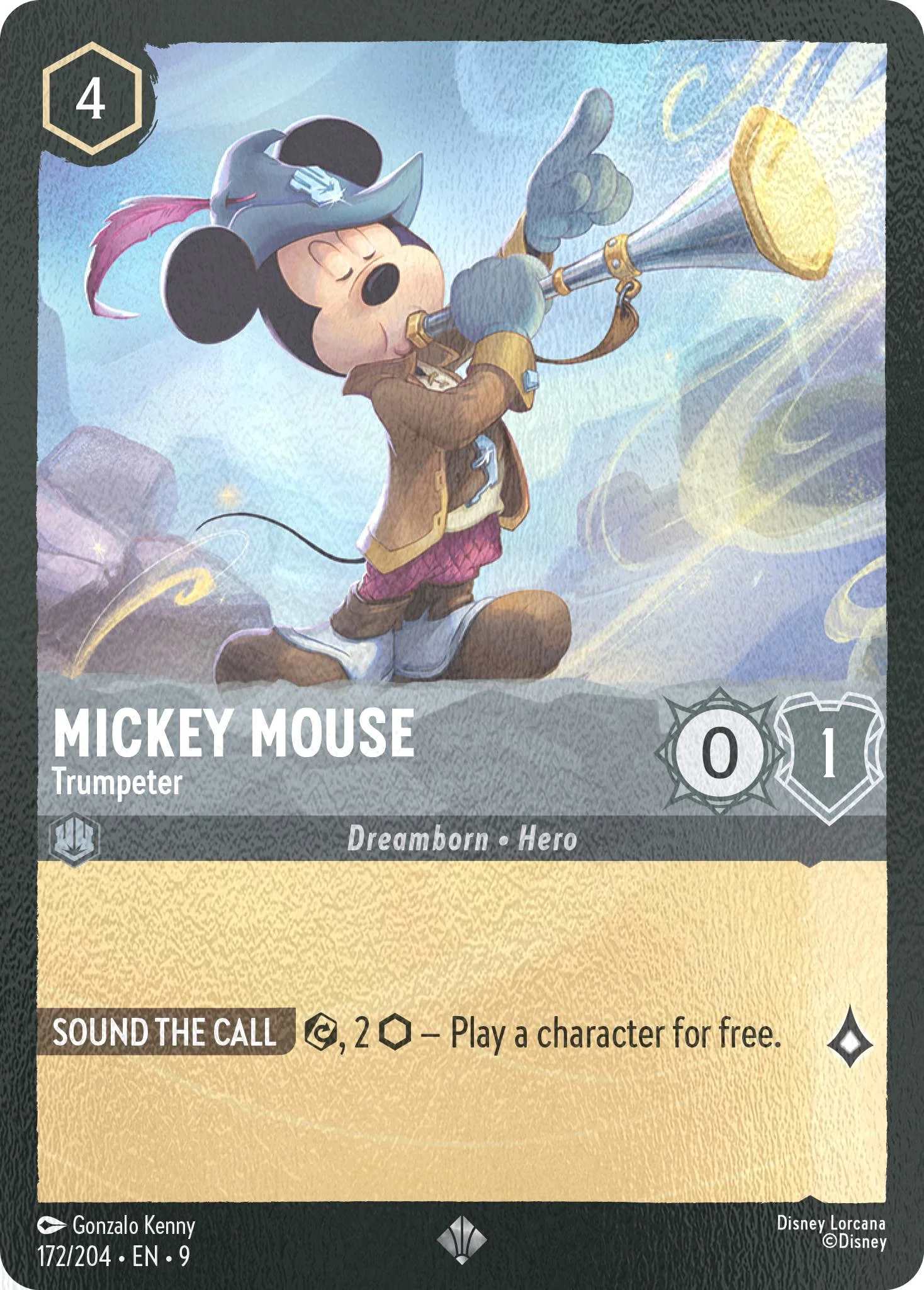 Mickey Mouse - Trumpeter - 172/204 [Fabled] [Cold Foil]