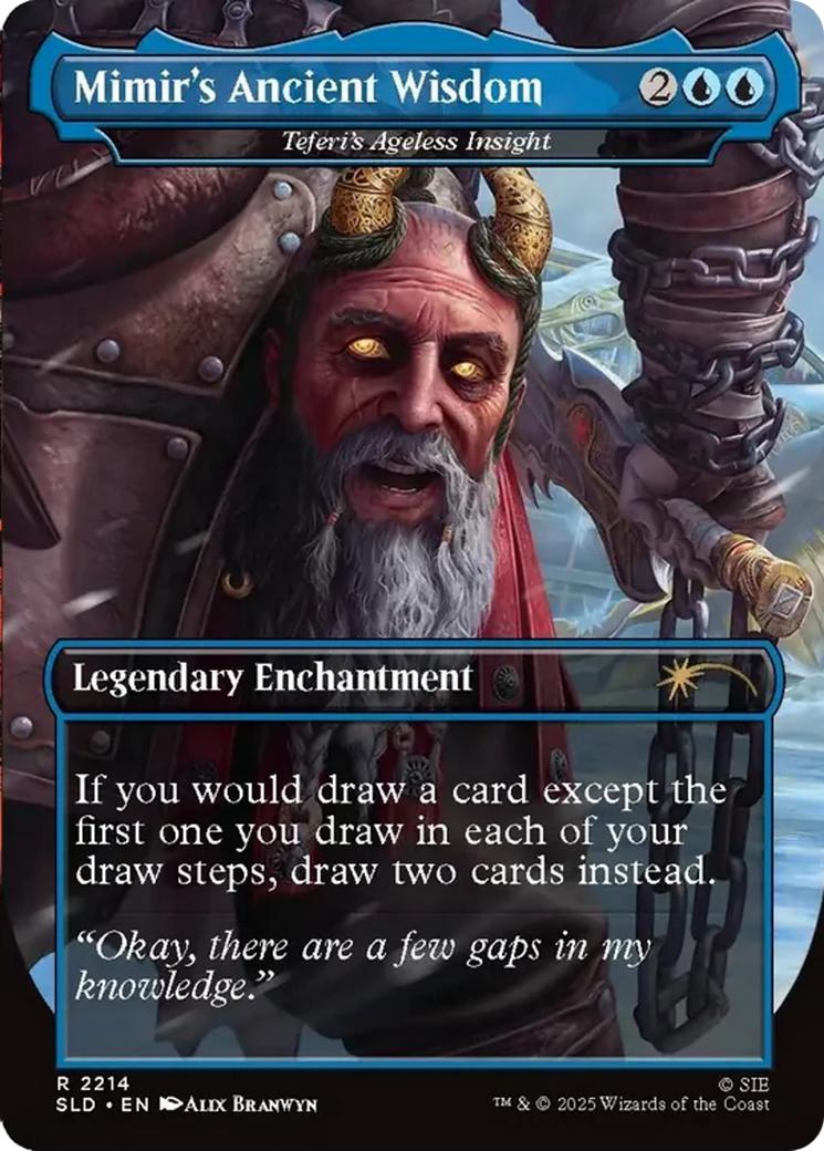 Mimir's Ancient Wisdom - Teferi's Ageless Insight // Mimir's Ancient Wisdom - Teferi's Ageless Insight [2214] [Borderless] [God of War: Norse] [Secret Lair Drop] [Non-Foil] - Image 2