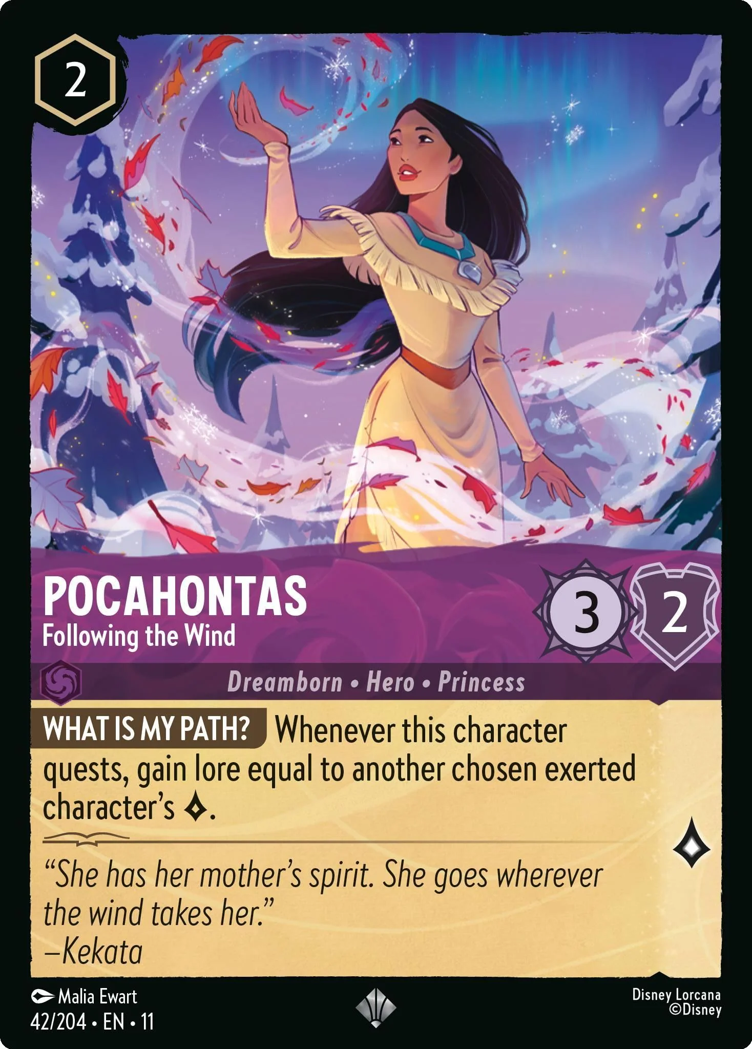 Pocahontas - Following the Wind - 42/204 [Winterspell] [Non-Foil]