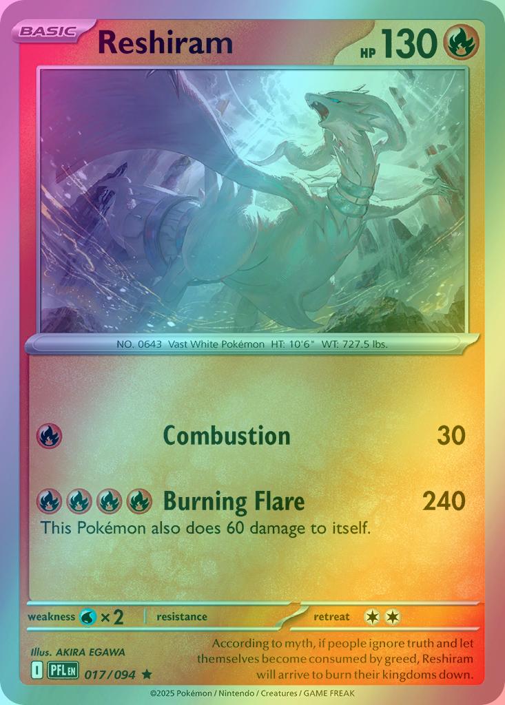 Reshiram - 017/094 - Rare [me02-017] [Reverse Holo]
