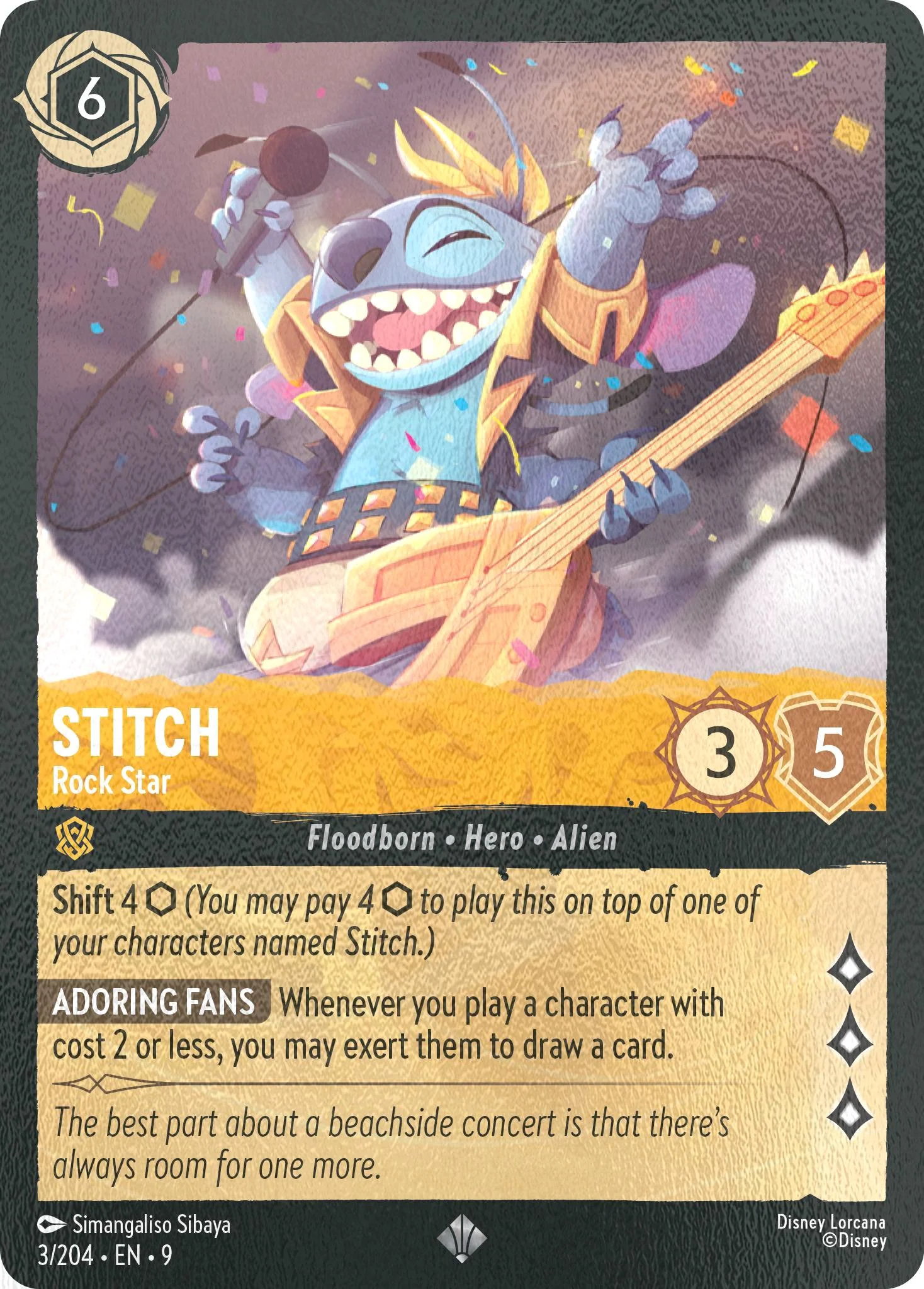 Stitch - Rock Star - 3/204 [Fabled] [Cold Foil]